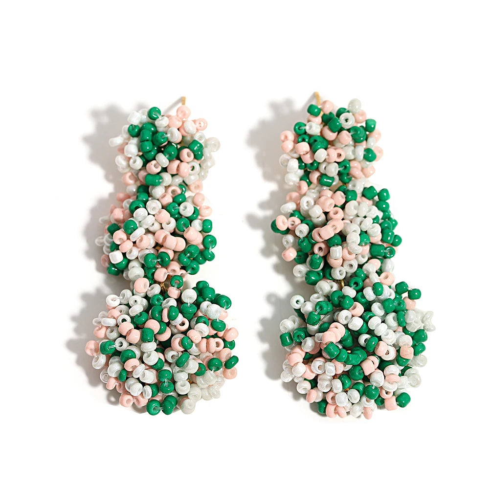 BK Nites Handcrafted Beaded Drop Earrings
