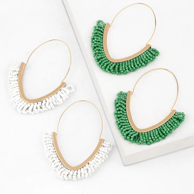 JoAnna Handcrafted Beaded Hoop Earrings
