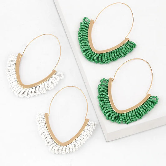 JoAnna Handcrafted Beaded Hoop Earrings