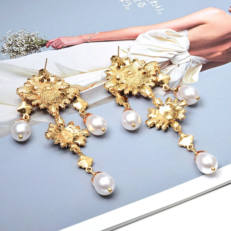 We'll All Be Royal Crystal Dangle Drop Earrings