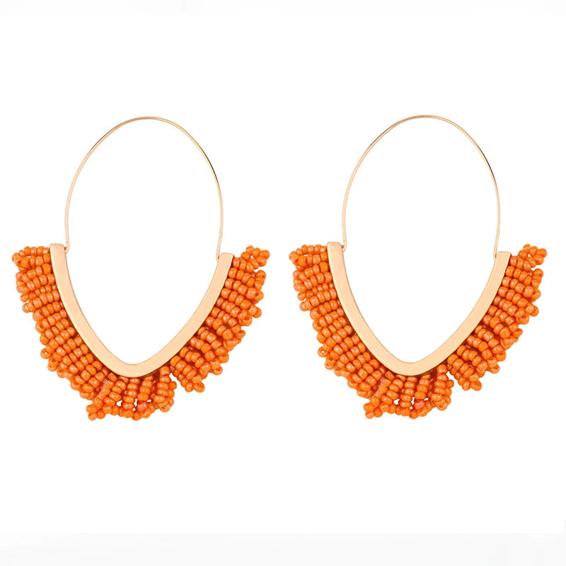 JoAnna Handcrafted Beaded Hoop Earrings