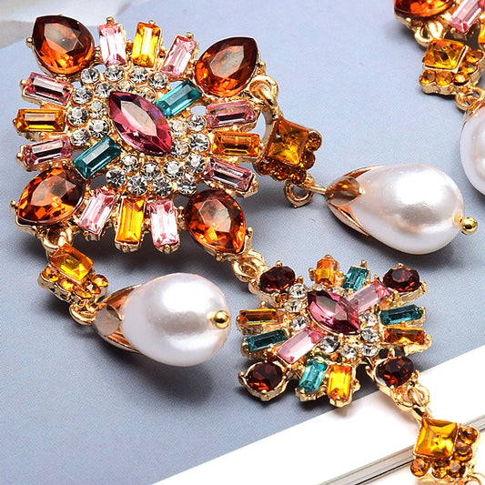 We'll All Be Royal Crystal Dangle Drop Earrings