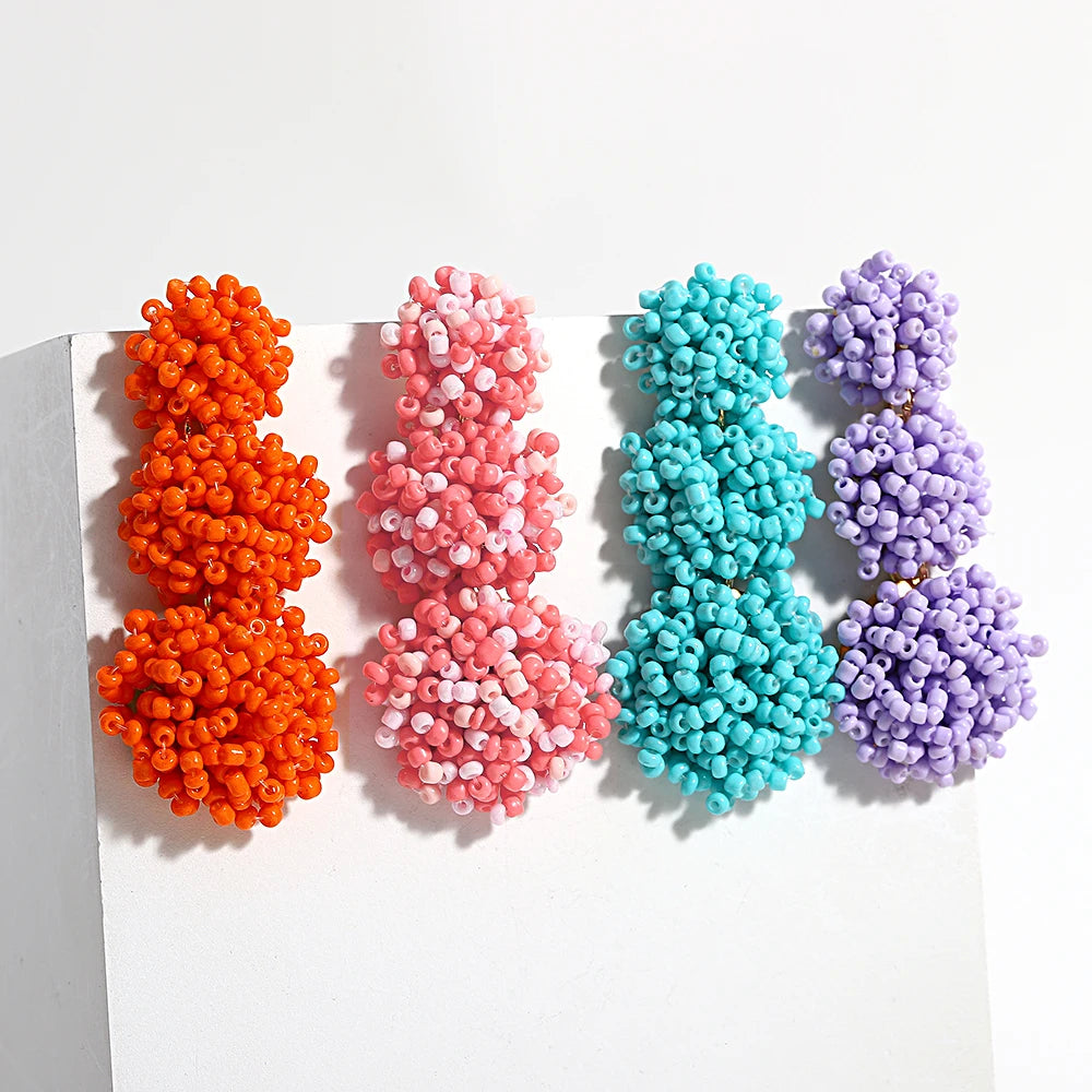 BK Nites Handcrafted Beaded Drop Earrings