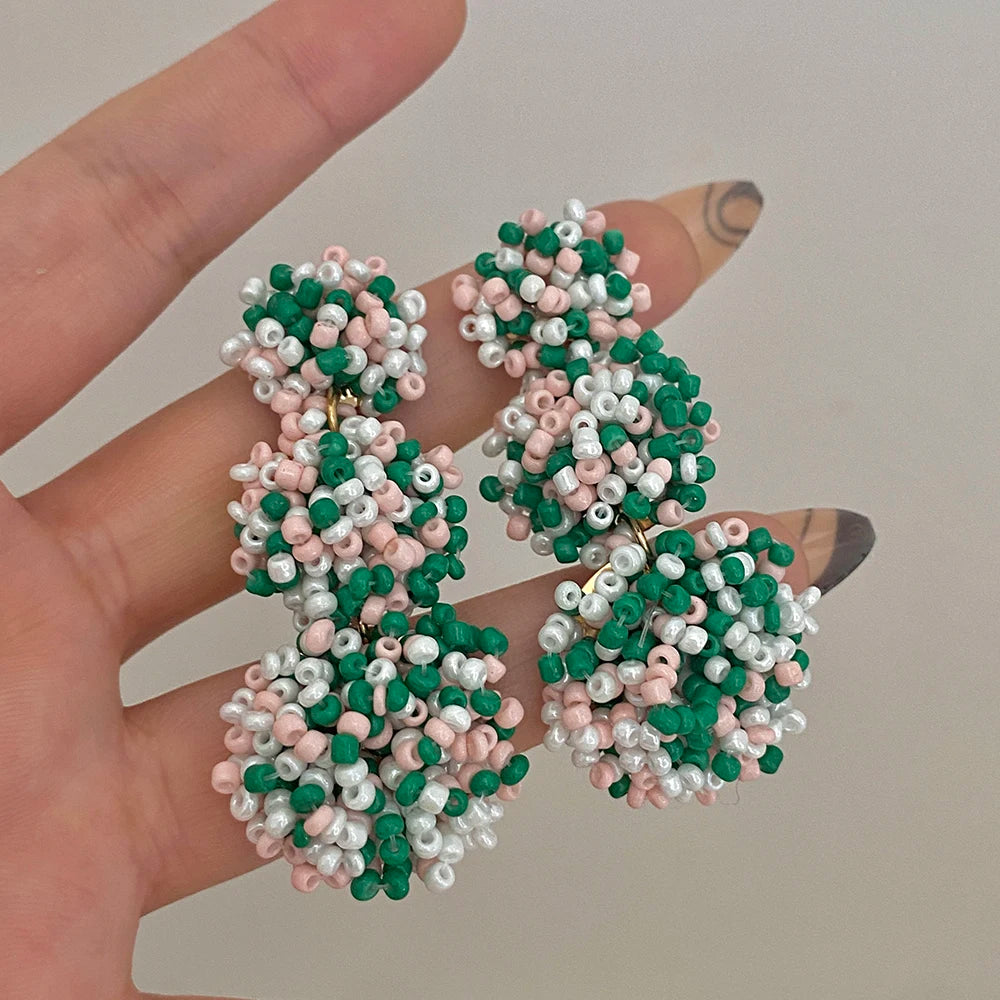 BK Nites Handcrafted Beaded Drop Earrings